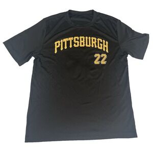 Pittsburgh Pirates Andrew McCutchen #22 Mens T‎ Shirt Size M/L Black Polyester